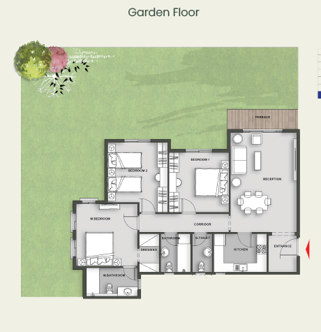 Floor plan for apartment at Aliva Mountain View Mostakbal City