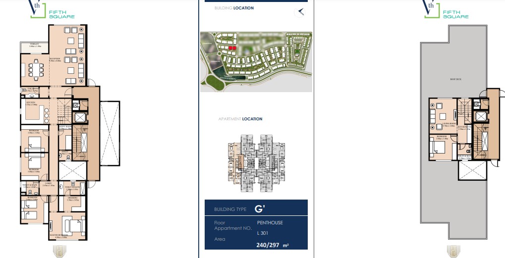 Floor plan for penthouse at Fifth Square Al Marasem