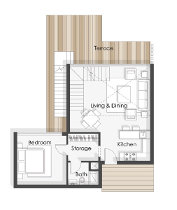 Floor plan for chalet at Baymount