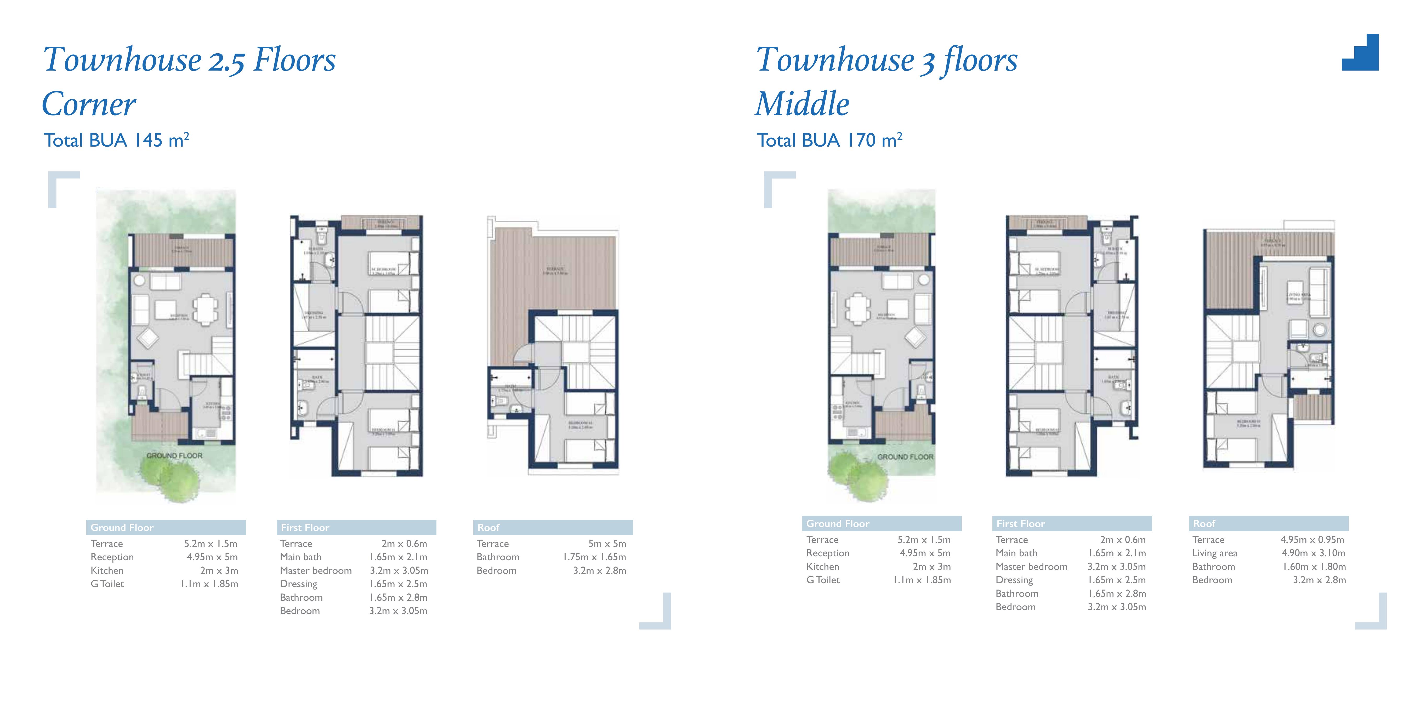 Floor plan for townhouse at Mountain View Ras El Hekma