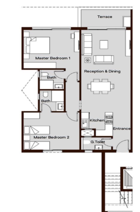 Floor plan for chalet at Hacienda Bay