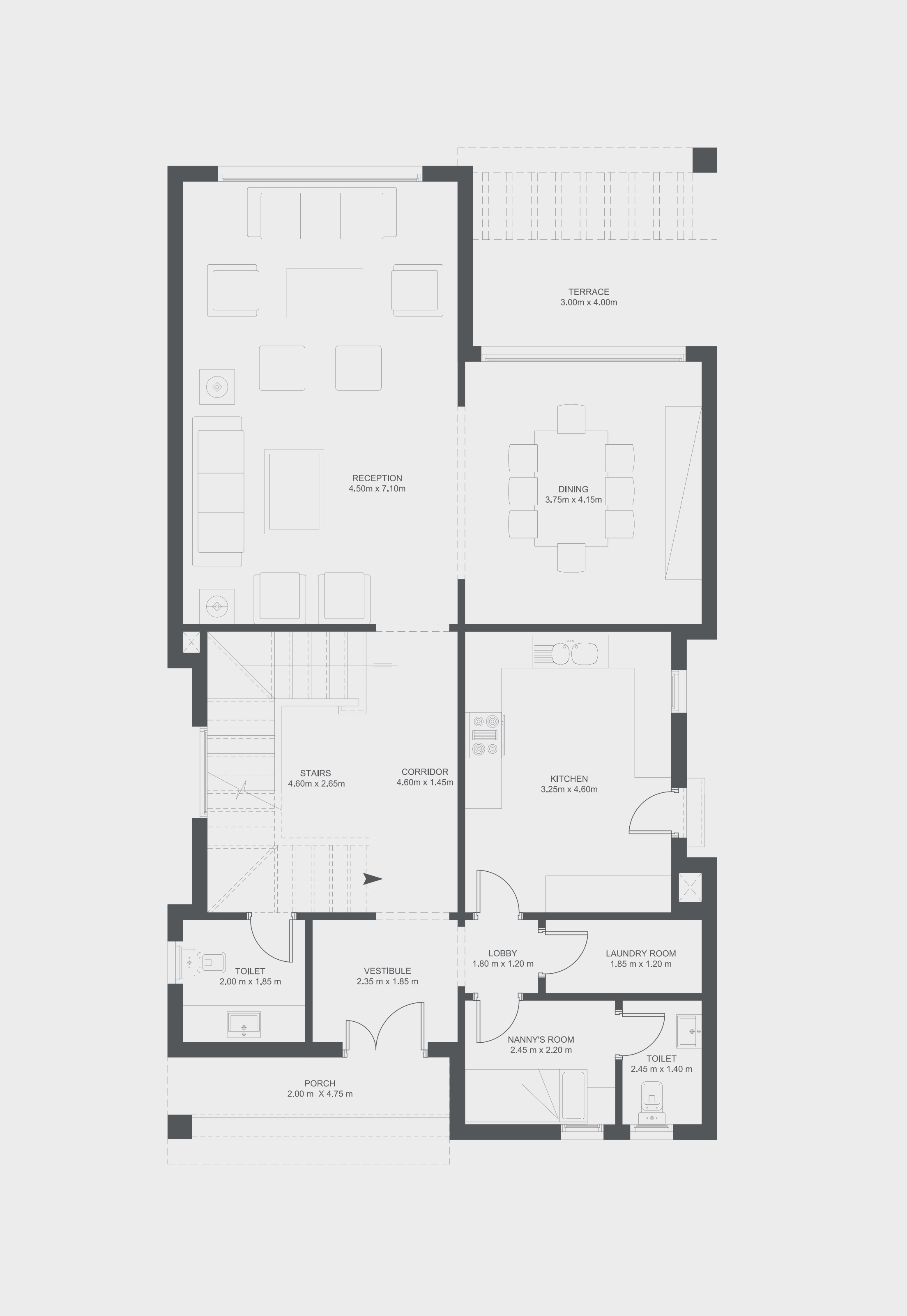 Floor plan for villa at Hyde Park