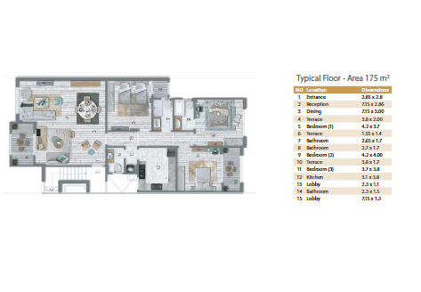 Floor plan for apartment at Stone Residence