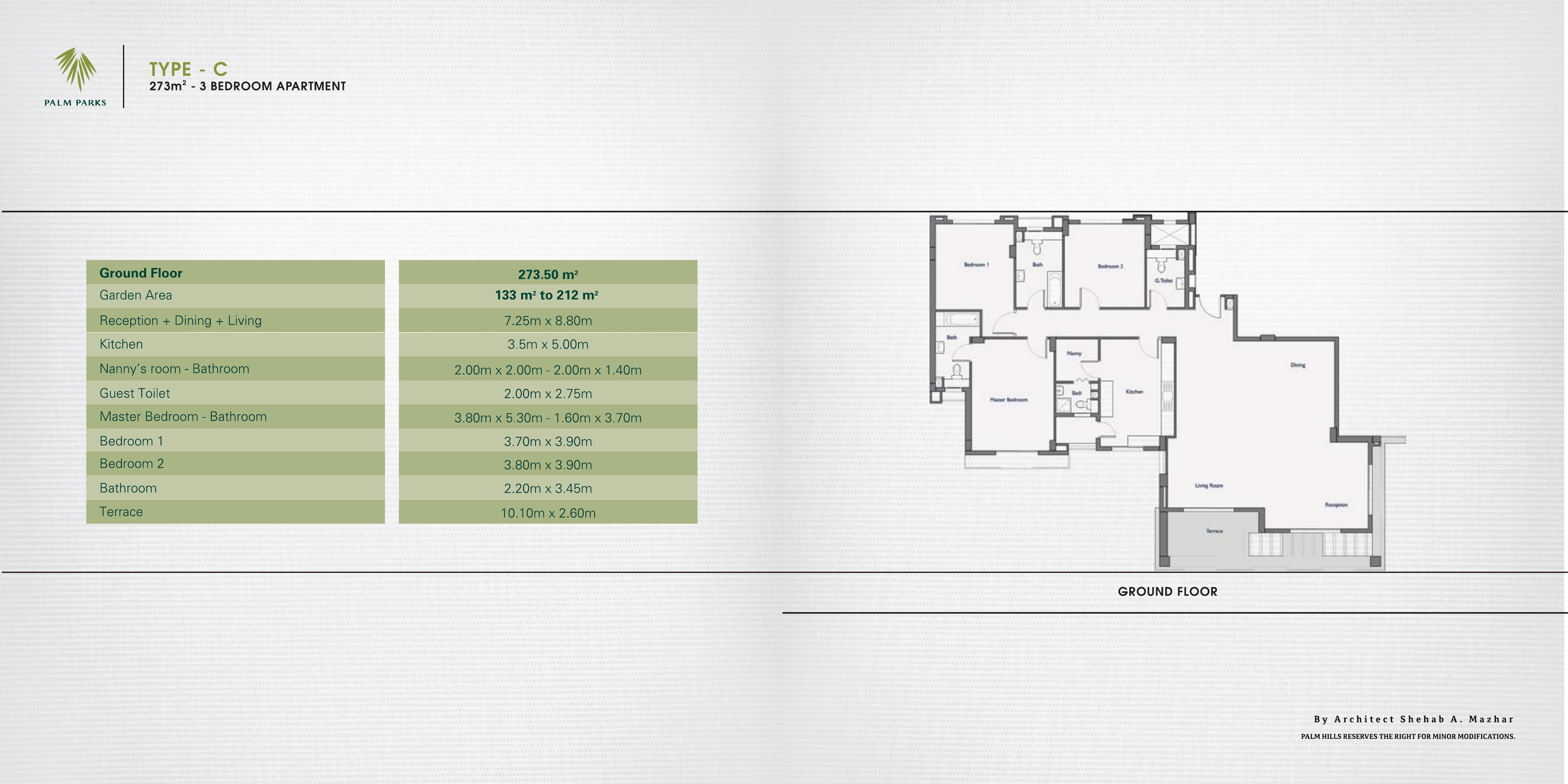 Floor plan for villa at Palm Hills Golf Extension