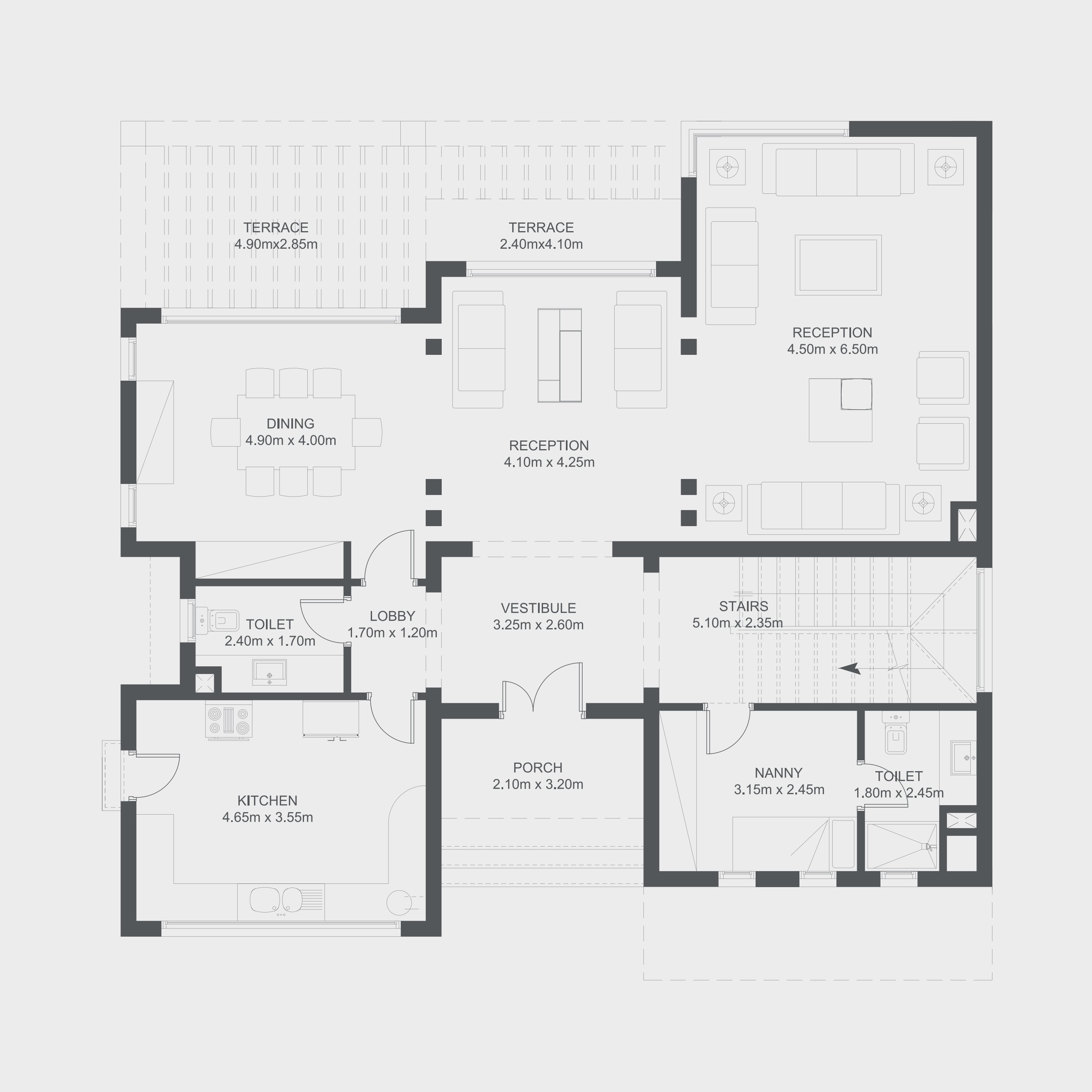 Floor plan for villa at Hyde Park