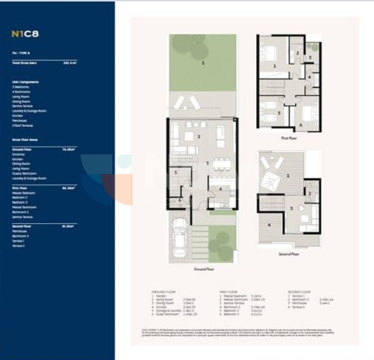 Floor plan for townhouse at Al Burouj