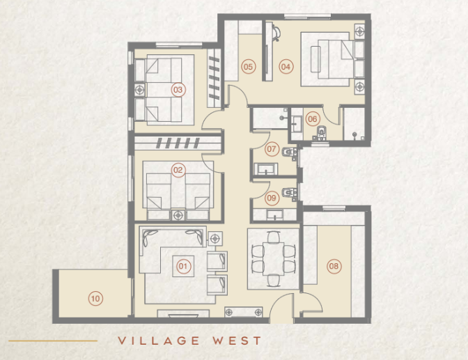 Floor plan for apartment at Village West