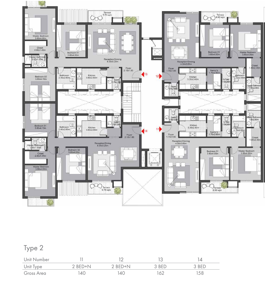 Floor plan for apartment at SODIC East