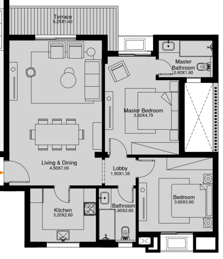 Floor plan for apartment at O West Orascom