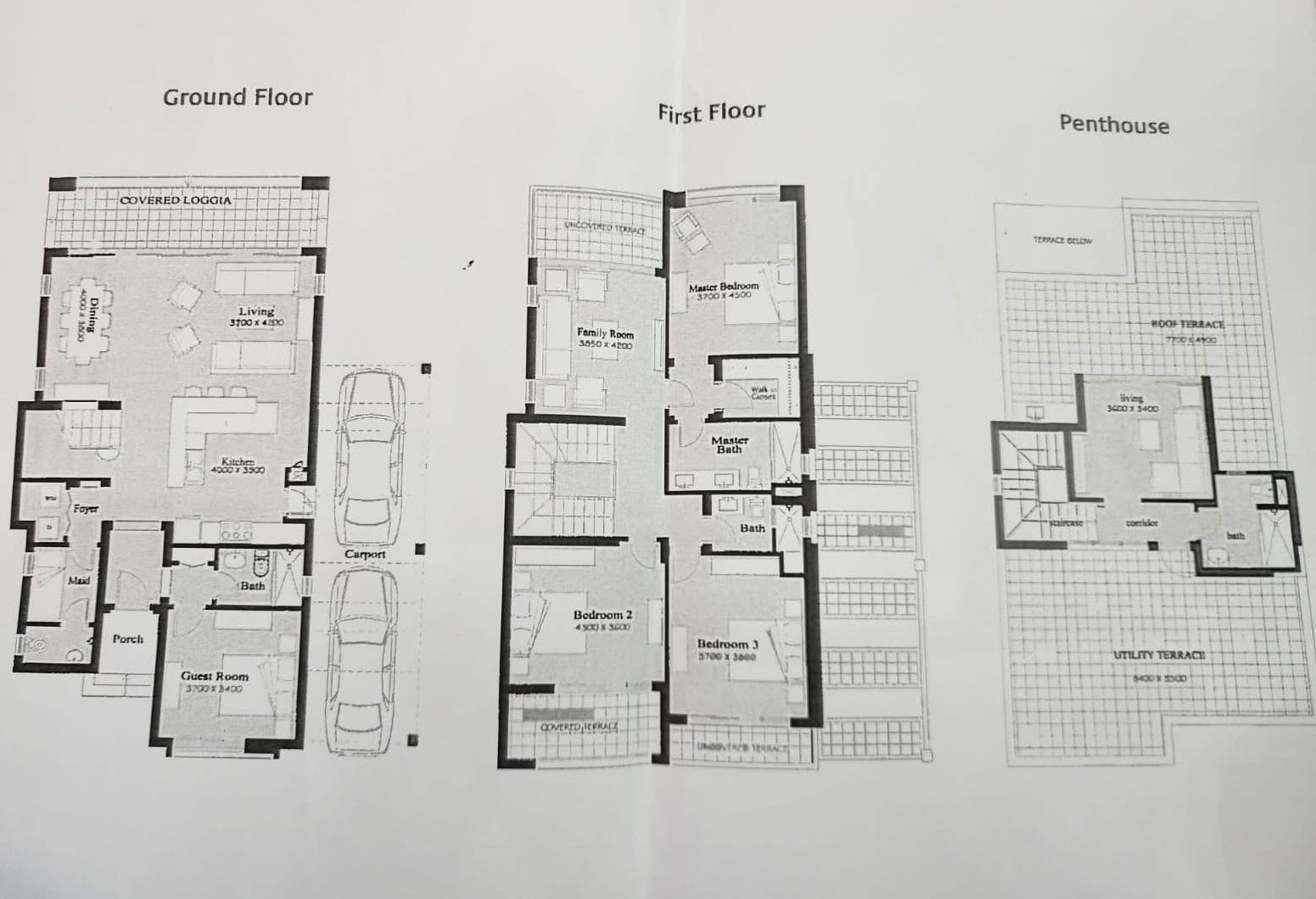 Floor plan for villa at Marassi