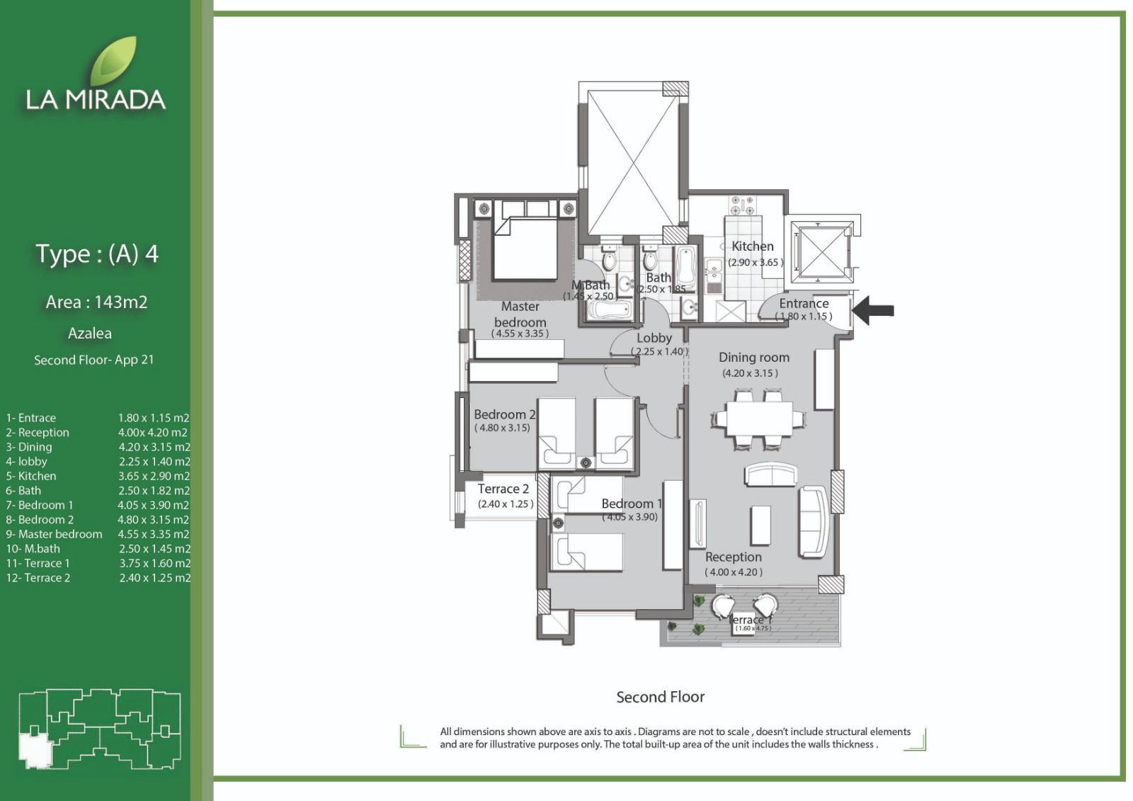 Floor plan for apartment at La Mirada