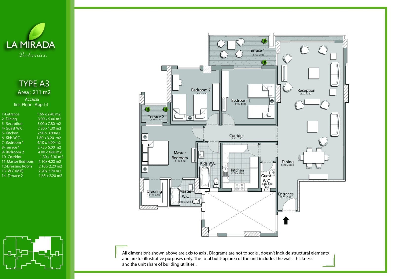 Floor plan for apartment at La Mirada