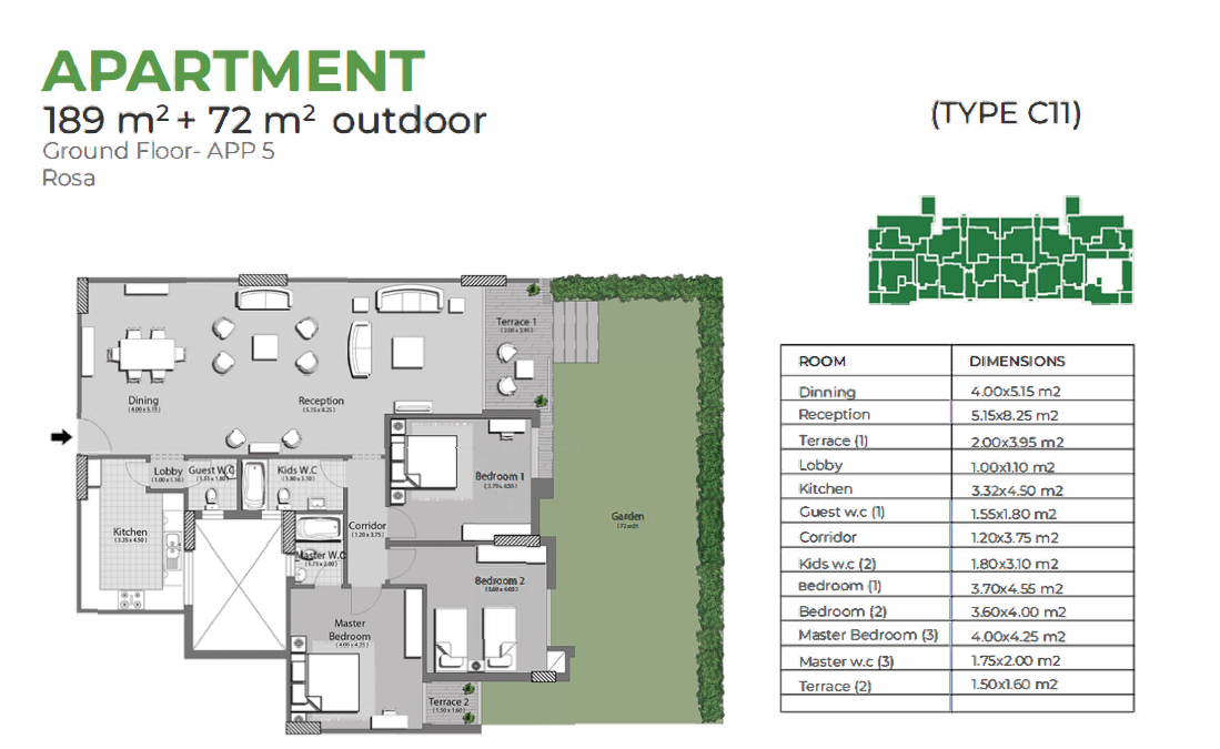 Floor plan for apartment at La Mirada