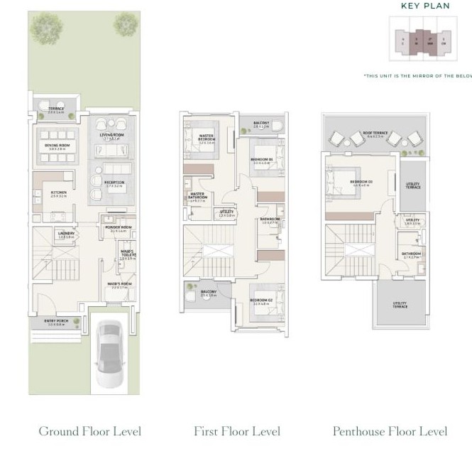 Floor plan for townhouse at Mivida Gardens