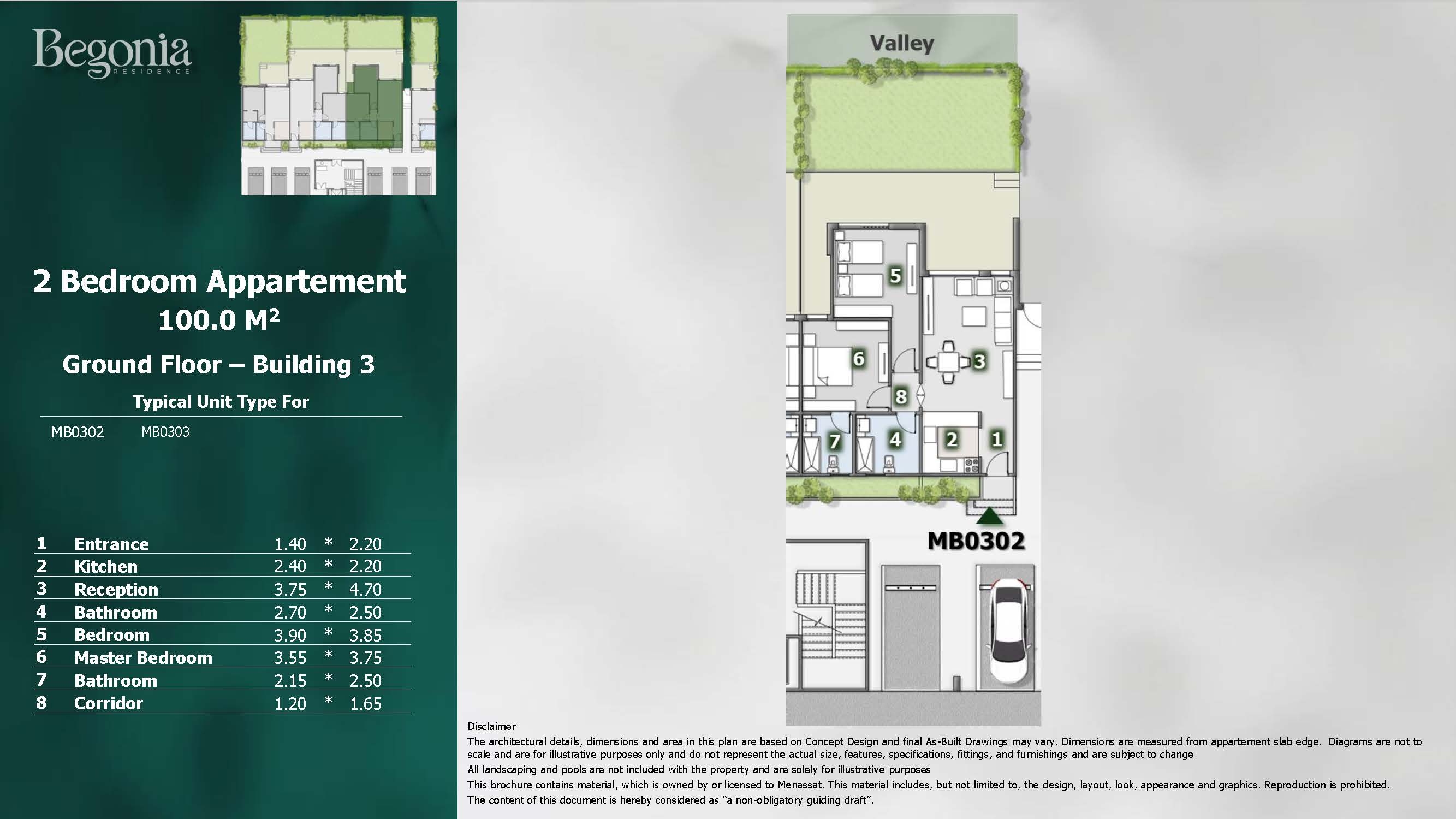 Floor plan for apartment at Begonia Residence
