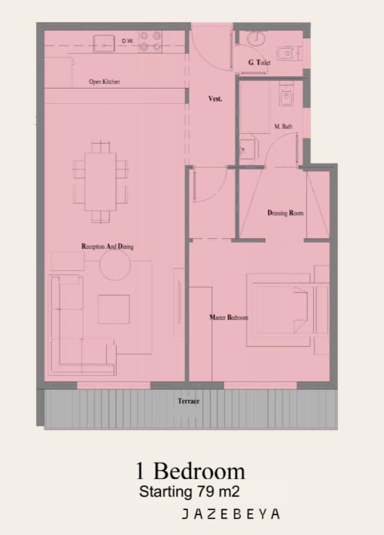 Floor plan for apartment at Jazebeya