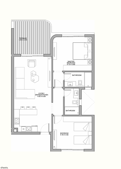 Floor plan for chalet at June