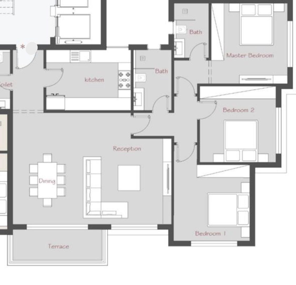 Floor plan for apartment at Palm Hills Alexandria