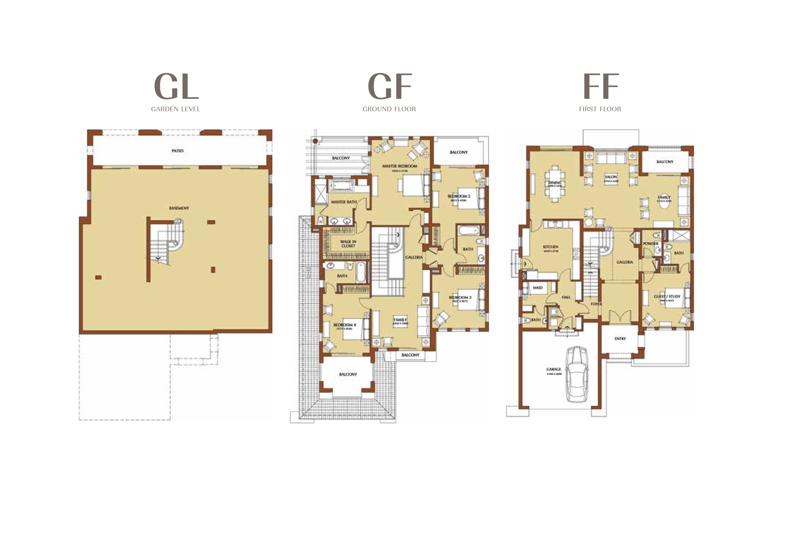 Floor plan for villa at Uptown Cairo