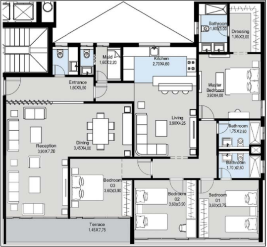 Floor plan for apartment at Scenario