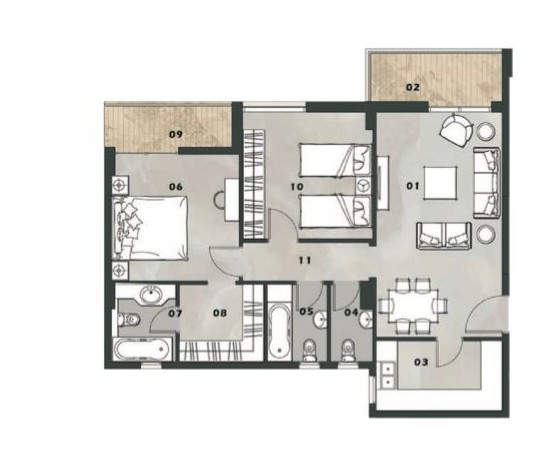 Floor plan for apartment at Vinci