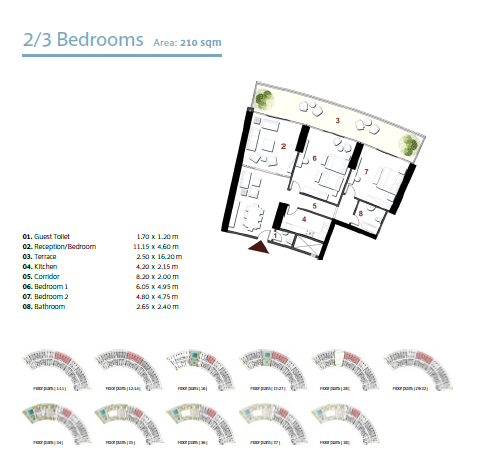 Floor plan for apartment at The Gate - New Alamein
