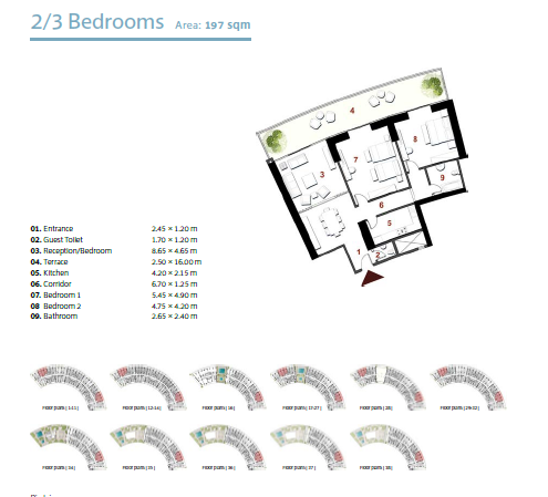 Floor plan for apartment at The Gate - New Alamein