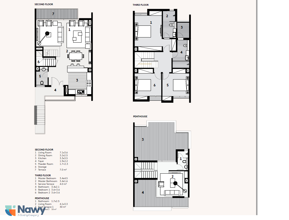 Floor plan for duplex at Al Burouj