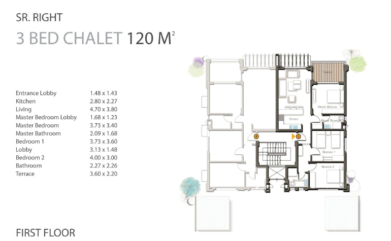 Floor plan for chalet at Gaia
