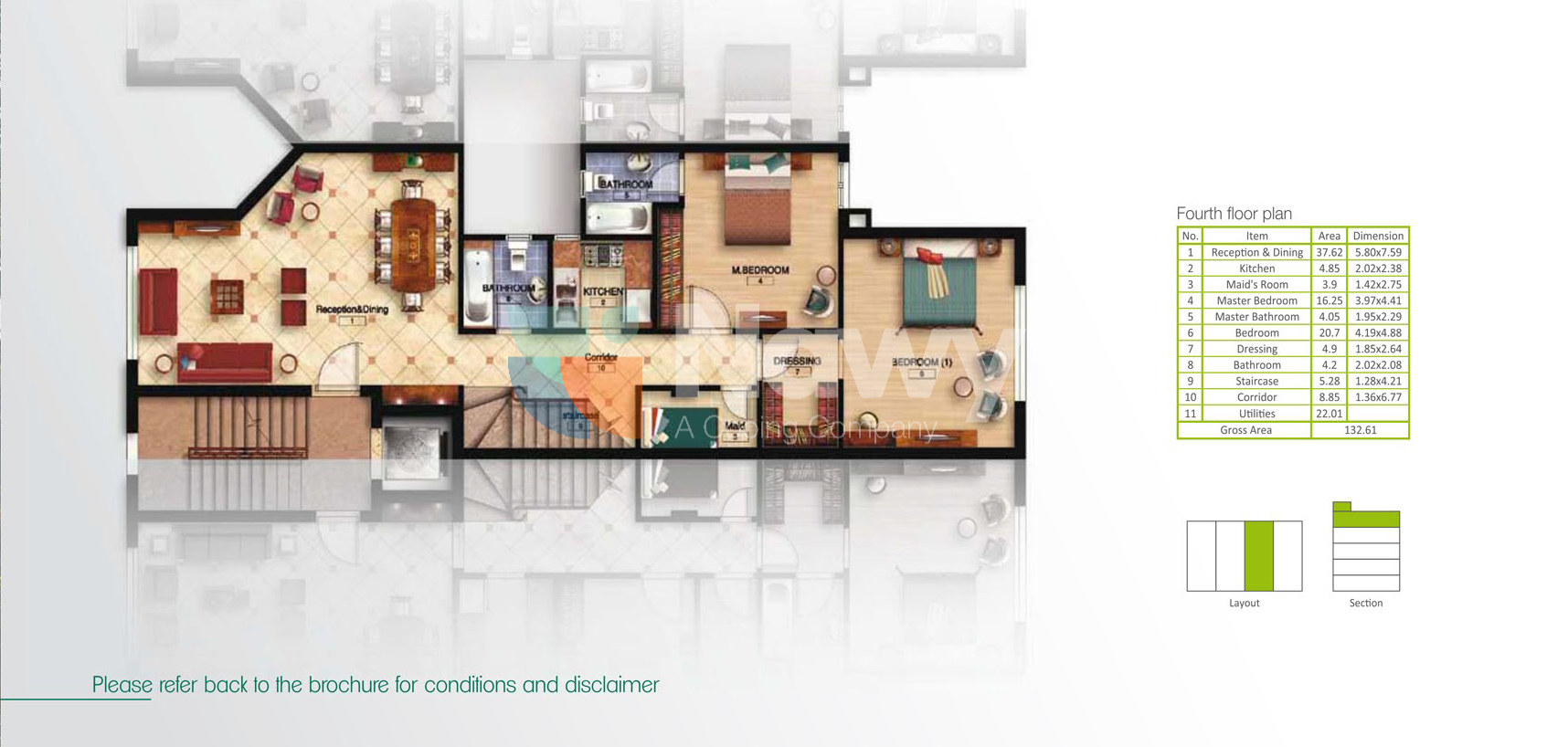 Floor plan for penthouse at Mountain View Hyde Park