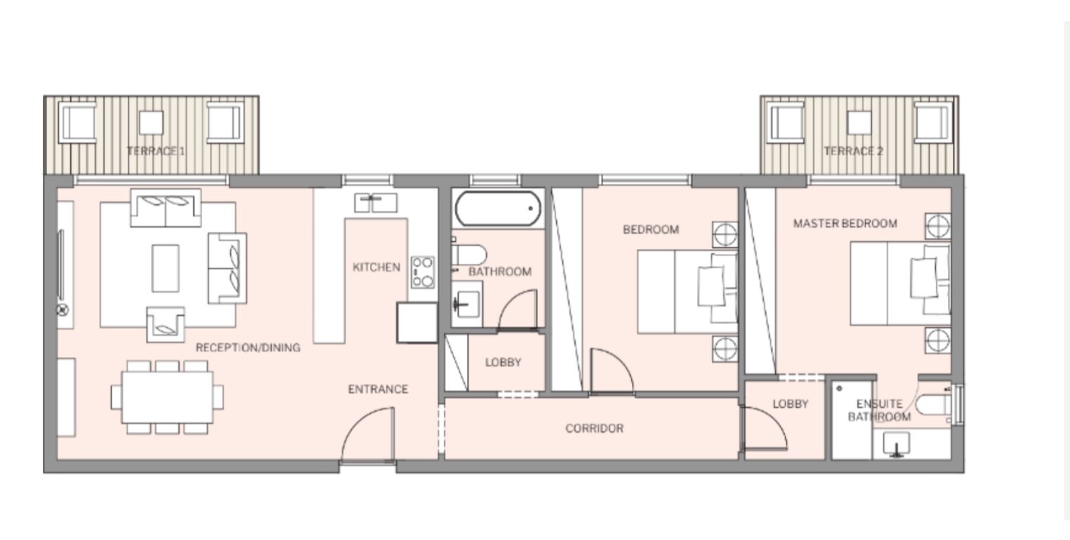 Floor plan for apartment at HAPTown