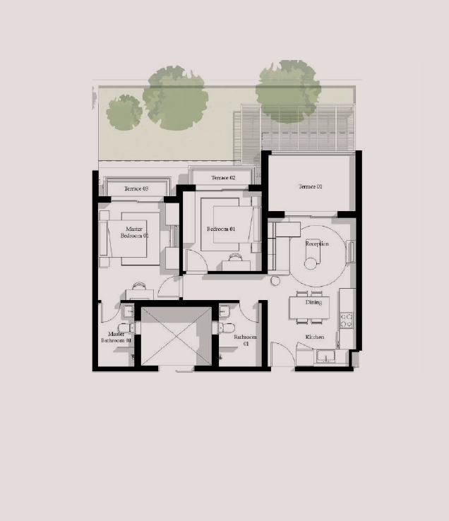 Floor plan for chalet at Jefaira