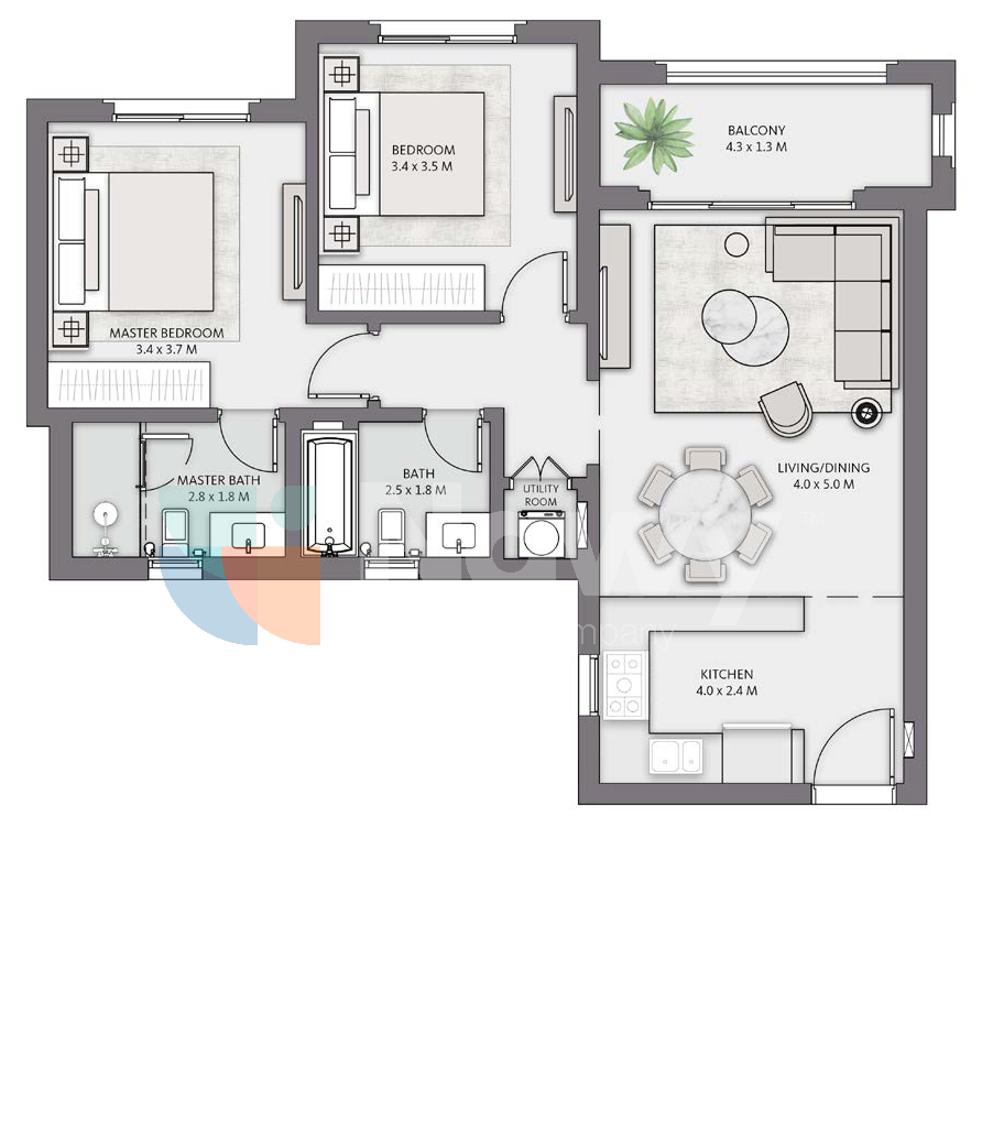 Floor plan for apartment at Belle Vie