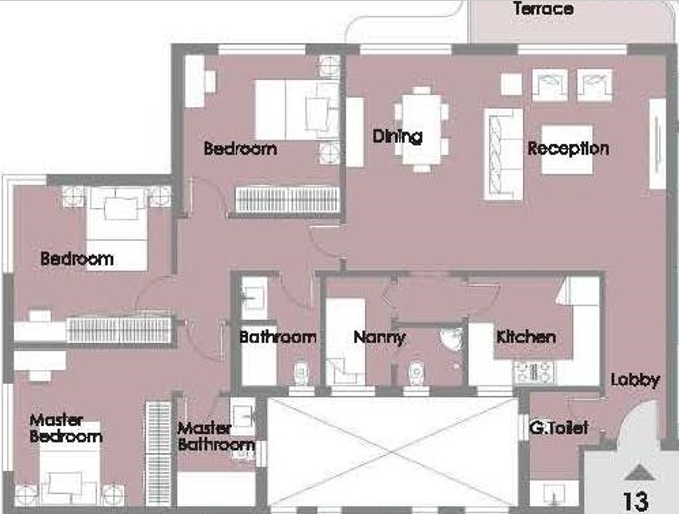Floor plan for apartment at Palm Hills New Cairo