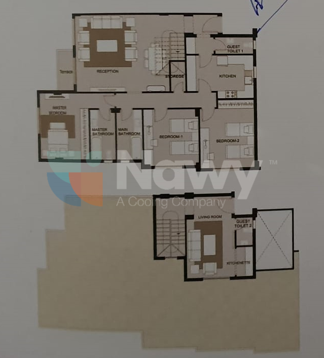 Floor plan for penthouse at Sun Capital