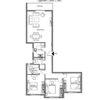 Floor plan for apartment at Sarai