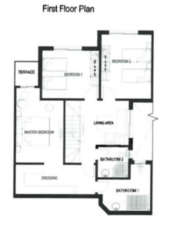 Floor plan for villa at Sarai