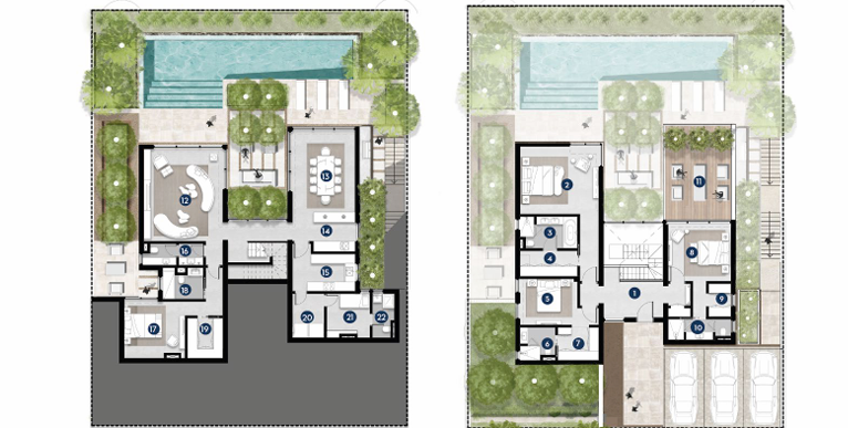 Floor plan for villa at Solana