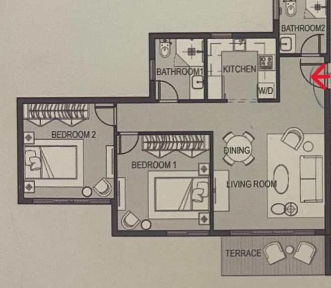 Floor plan for apartment at Madinaty
