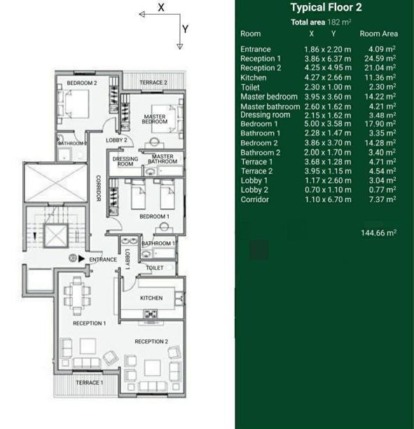 Floor plan for apartment at Sarai
