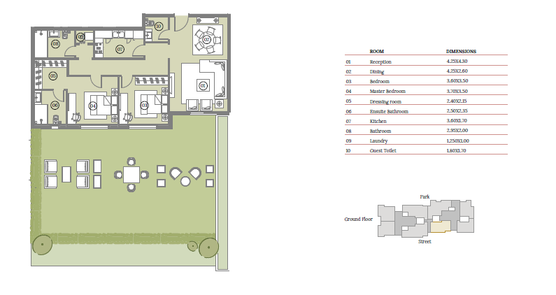 Floor plan for apartment at Haptown Park 226