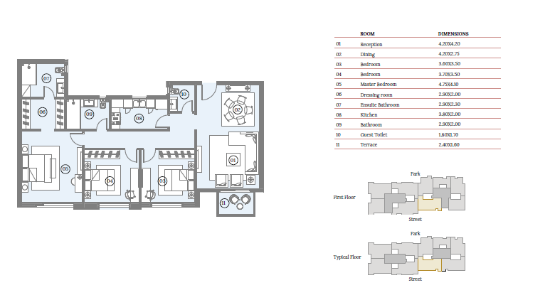 Floor plan for apartment at Haptown Park 226