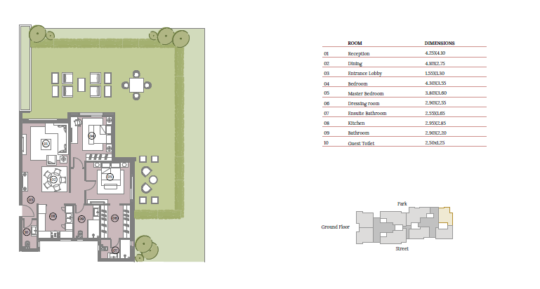 Floor plan for apartment at Haptown Park 226