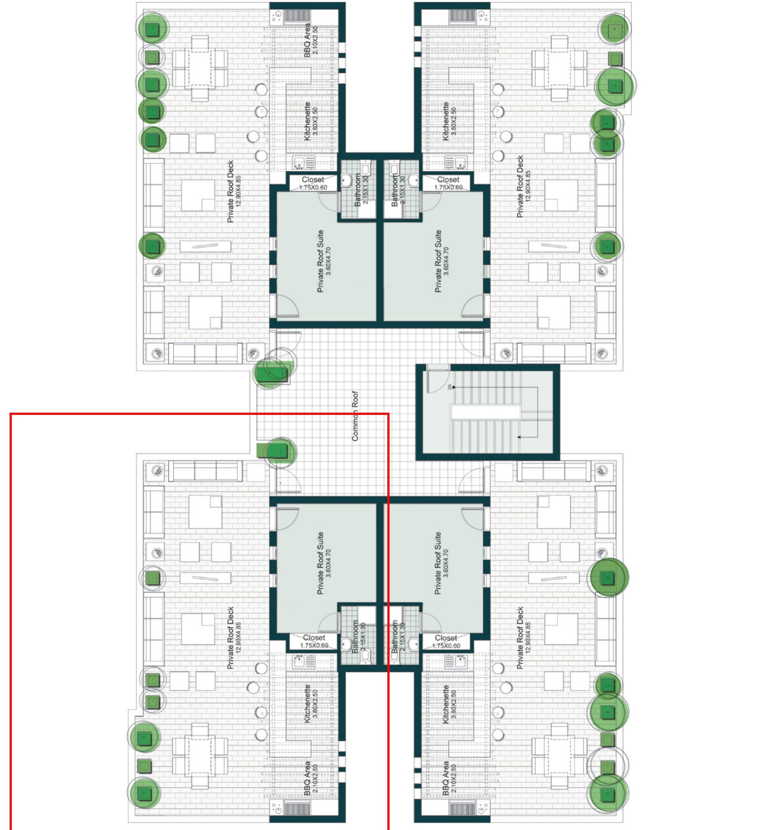 Floor plan for duplex at Westown Residences