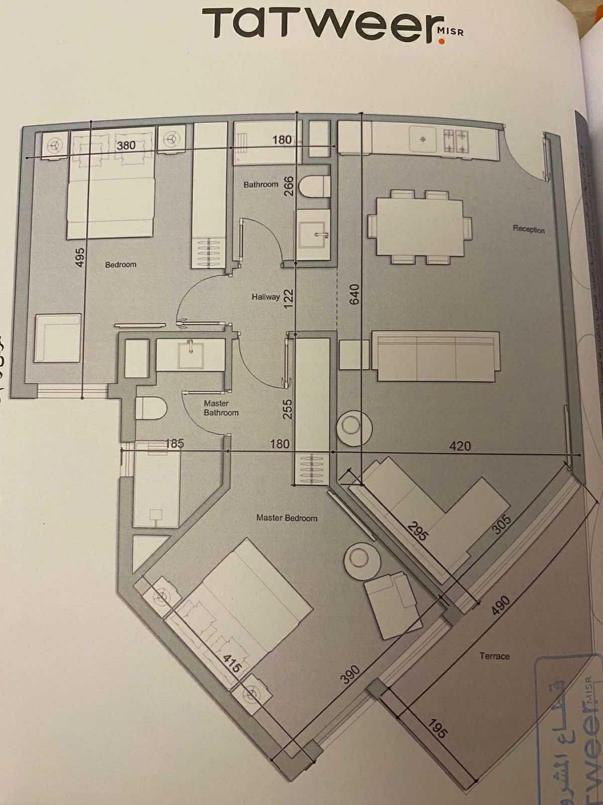 Floor plan for apartment at Fouka Bay