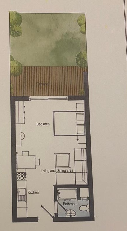 Floor plan for studio at Majada Iwan
