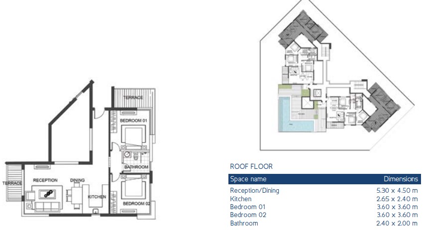 Floor plan for apartment at Jefaira