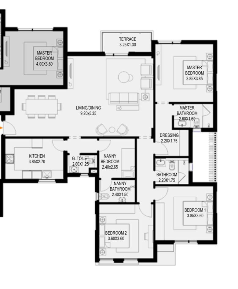 Floor plan for apartment at O West Orascom