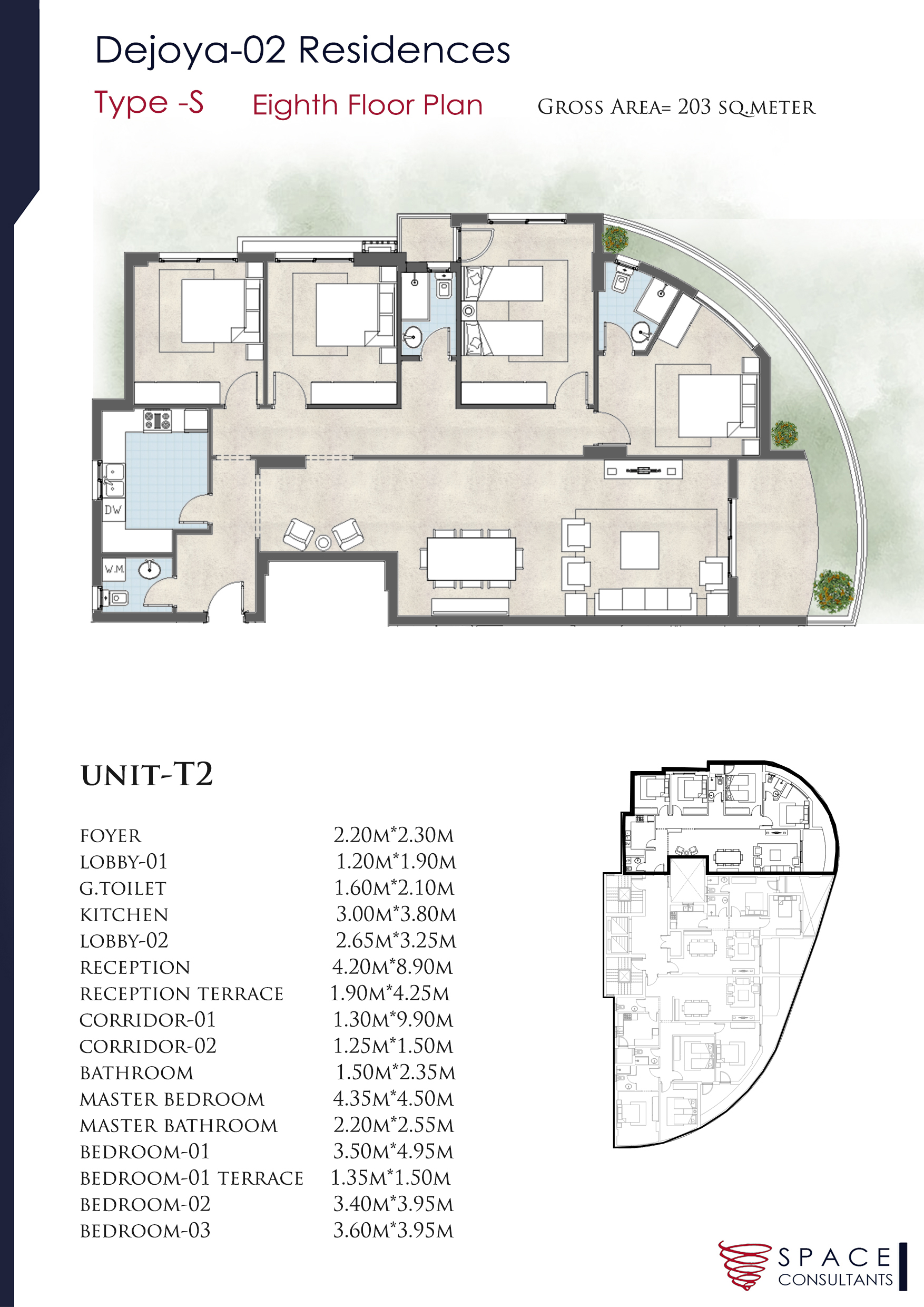 Floor plan for apartment at De Joya 2
