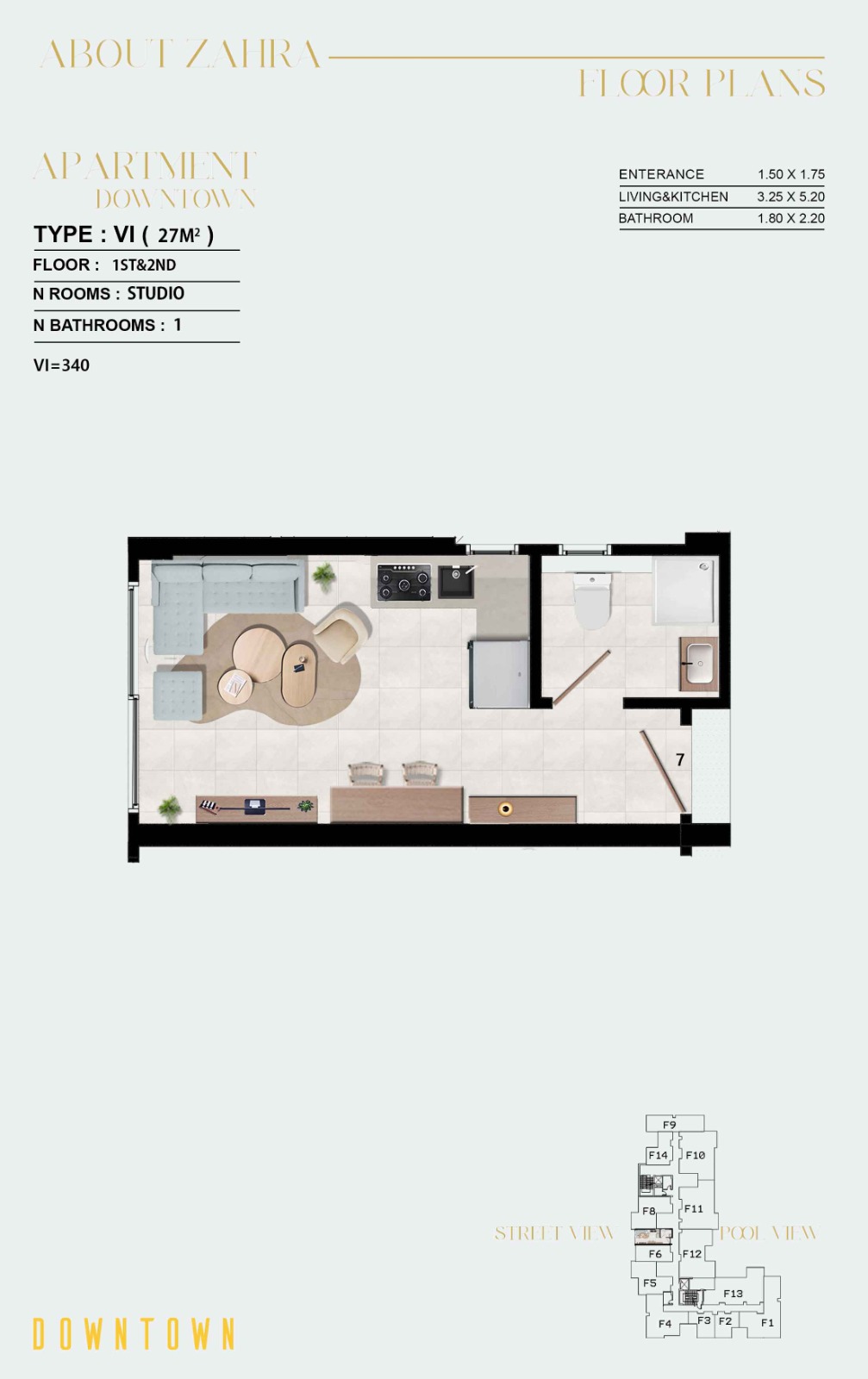 Floor plan for studio at Zahra Morshedy Group